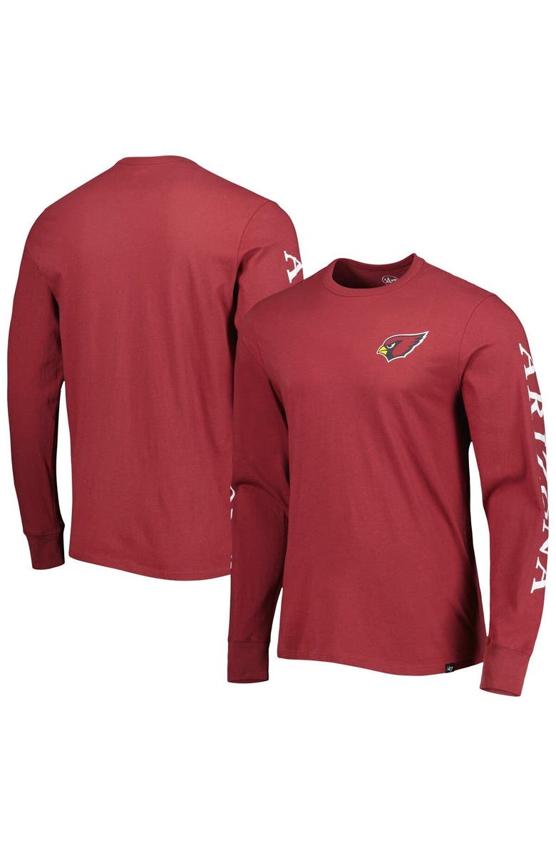 '47 Men's '47 Cardinal Arizona Cardinals Triple Threat Franklin Long Sleeve T-Shirt, Main, color, Cardinal