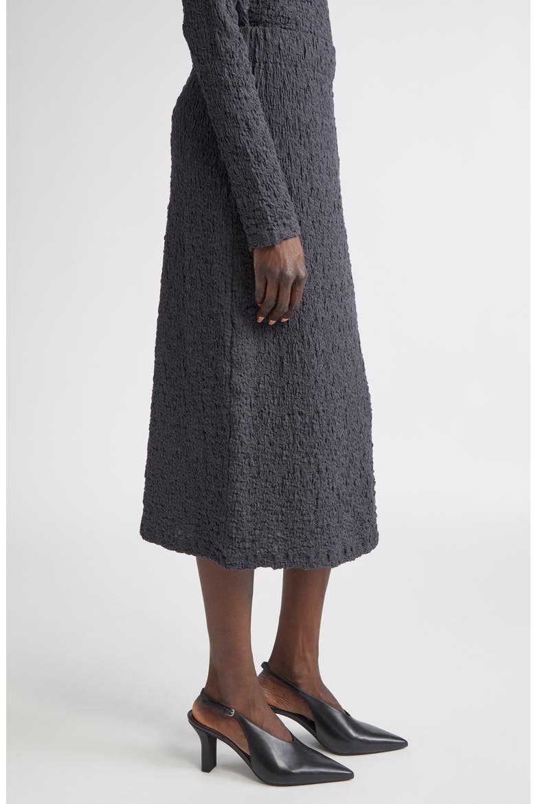 Smocked Cotton Blend Midi Skirt, Alternate, color, GRAPHITE