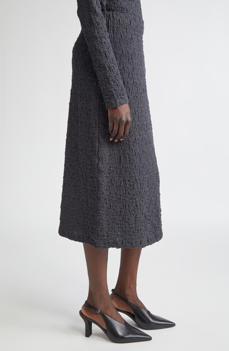 Vince Smocked Cotton Blend Midi Skirt, Alternate, color, Graphite