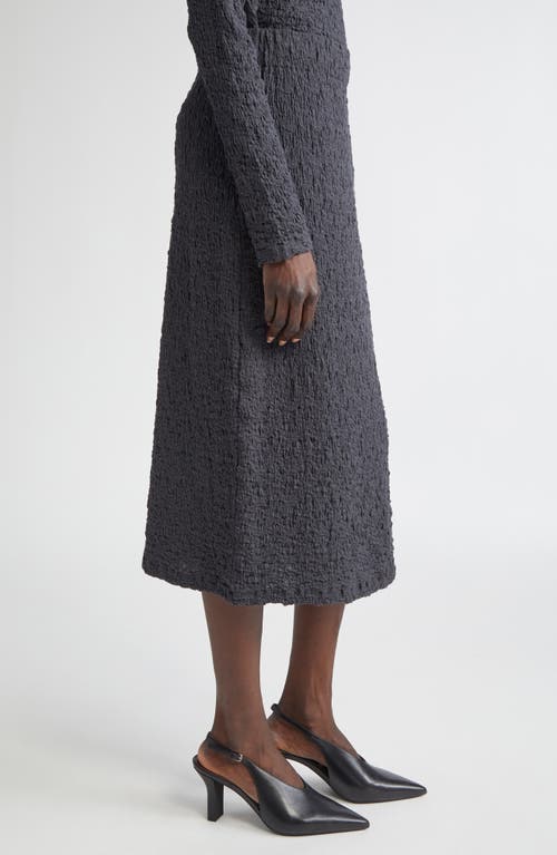 Vince Smocked Cotton Blend Midi Skirt In Gray