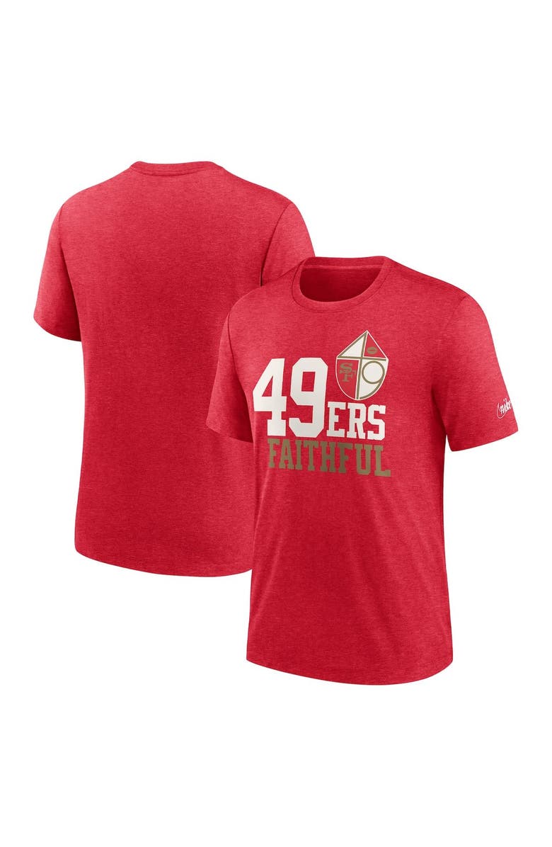 Nike Men's Nike Heather Scarlet San Francisco 49ers Local Tri-Blend T-Shirt, Main, color, Scarlet