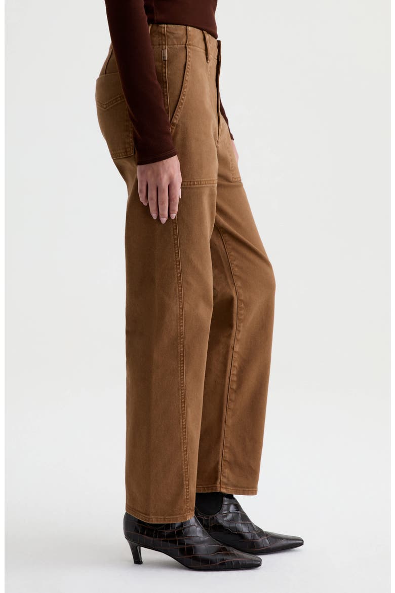 Analeigh High Waist Ankle Straight Leg Twill Pants, Alternate, color, SULFUR BRONZE