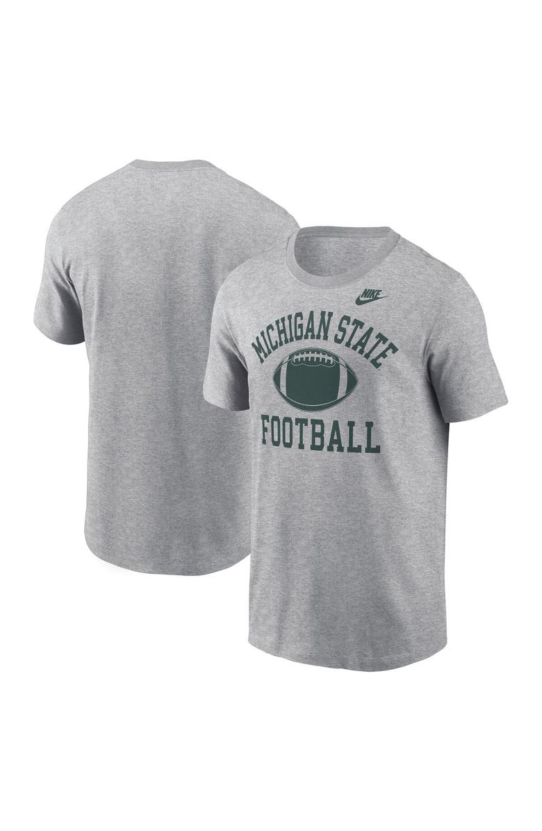 Nike Men's Nike Heather Gray Michigan State Spartans Legacy Football Icon T-Shirt, Alternate, color, 