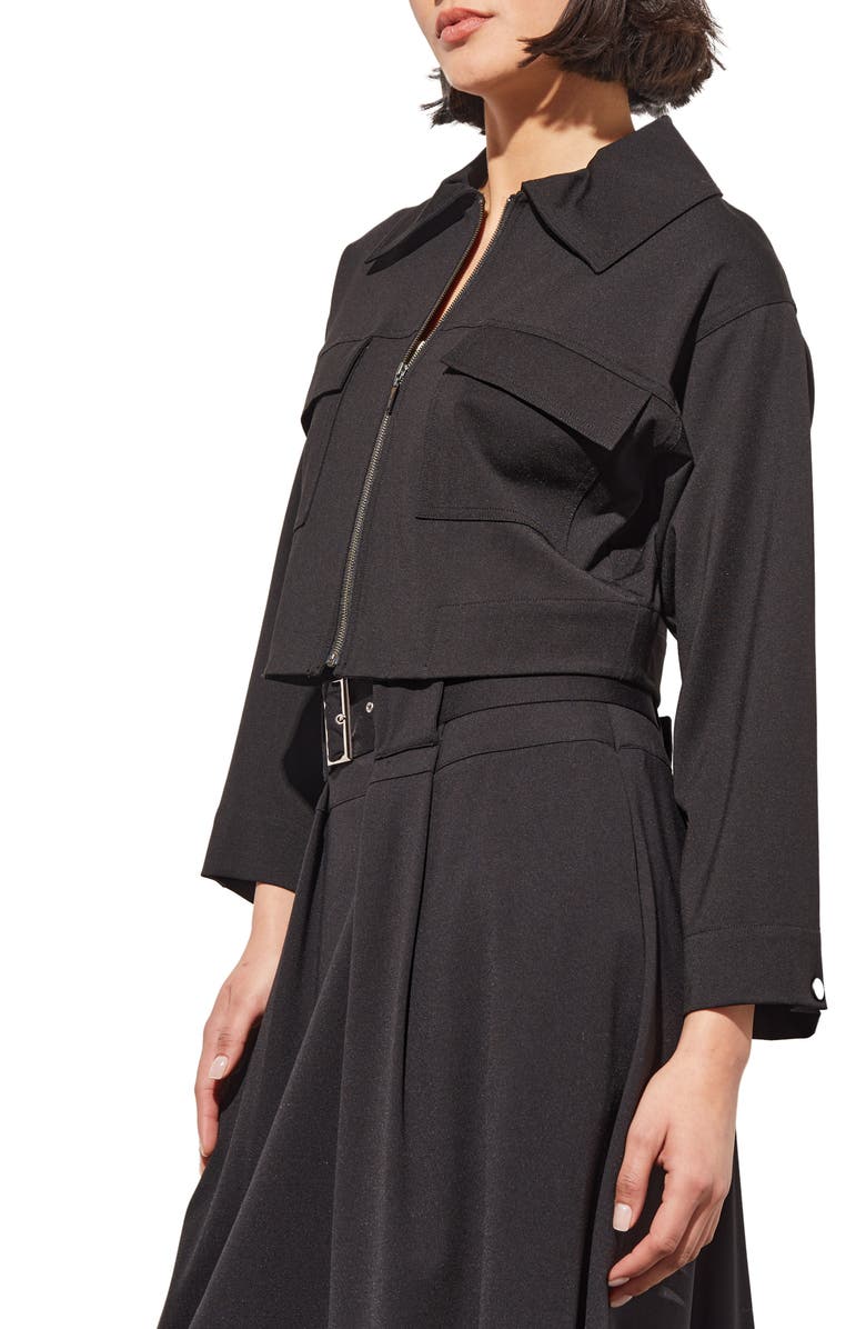 Ming Wang Zip Front Crop Jacket, Alternate, color, 