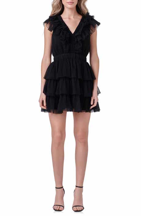 Tiered Ruffle Tulle Minidress