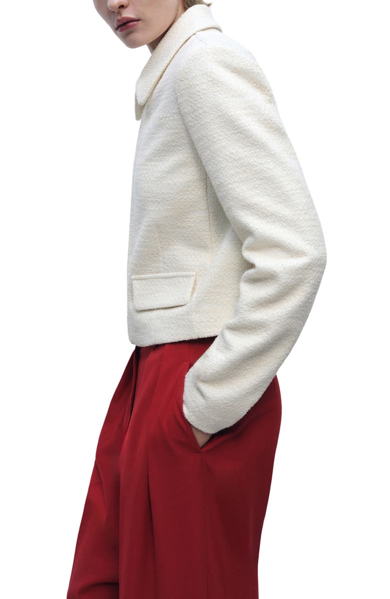 MANGO Zip Front Tweed Jacket, Alternate, color, 