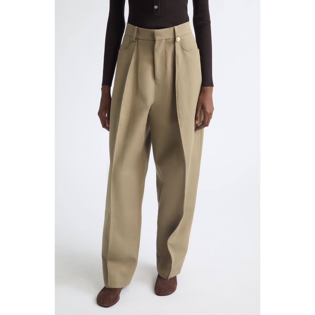 Nackiyé Nackiyè Borrowed Tailored High Waist Wide Leg Pants In Nude