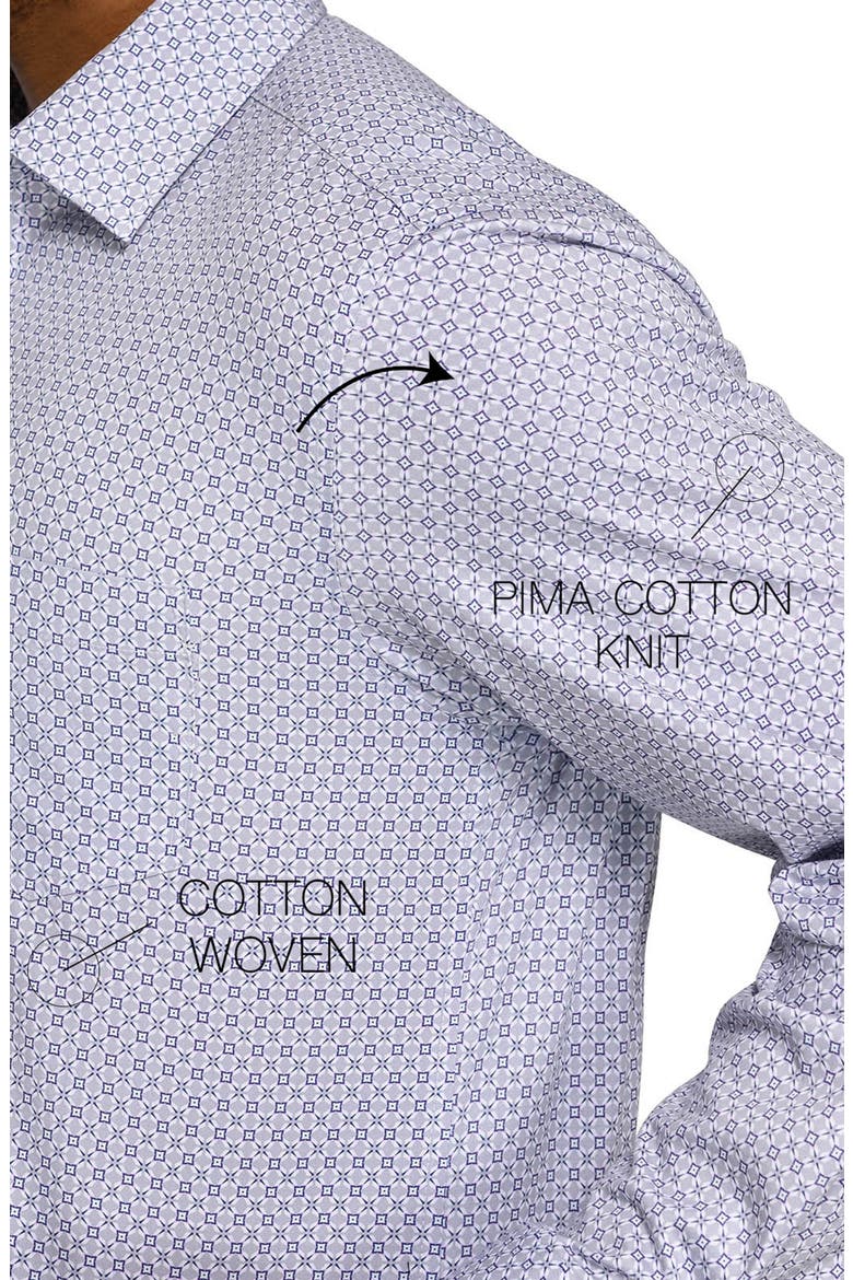 Geo Reworked Button Up Shirt, Alternate, color, GREY