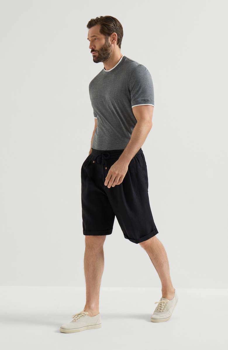 Brunello Cucinelli Gabardine Bermuda shorts, Alternate, color, Black