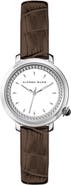 Alfred Sung Three-Hand Quartz Crystal Bezel Leather Strap Watch, 29mm