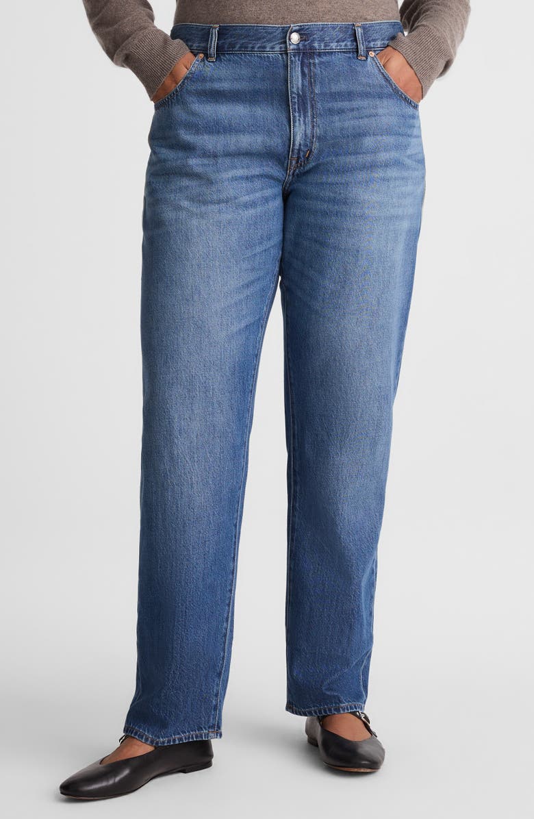 Madewell The Dean Easy Straight Leg Jeans, Alternate, color, Birkdale Wash