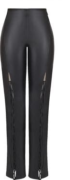 Mistress Rocks Lace-Up Faux Leather Pants