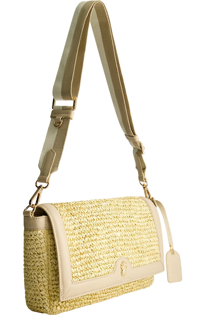 Tommy Bahama Soft Straw Long Flap Crossbody, Alternate, color, Tan