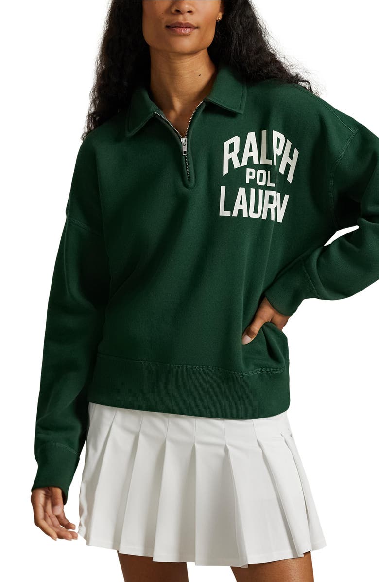 Polo Ralph Lauren Logo Fleece Quarter Zip, Main, color,
