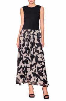 MELLODAY Sleeveless Mixed Media Maxi Dress