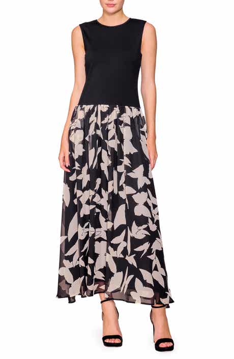 MELLODAY Sleeveless Mixed Media Maxi Dress