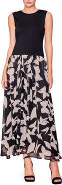 MELLODAY Sleeveless Mixed Media Maxi Dress