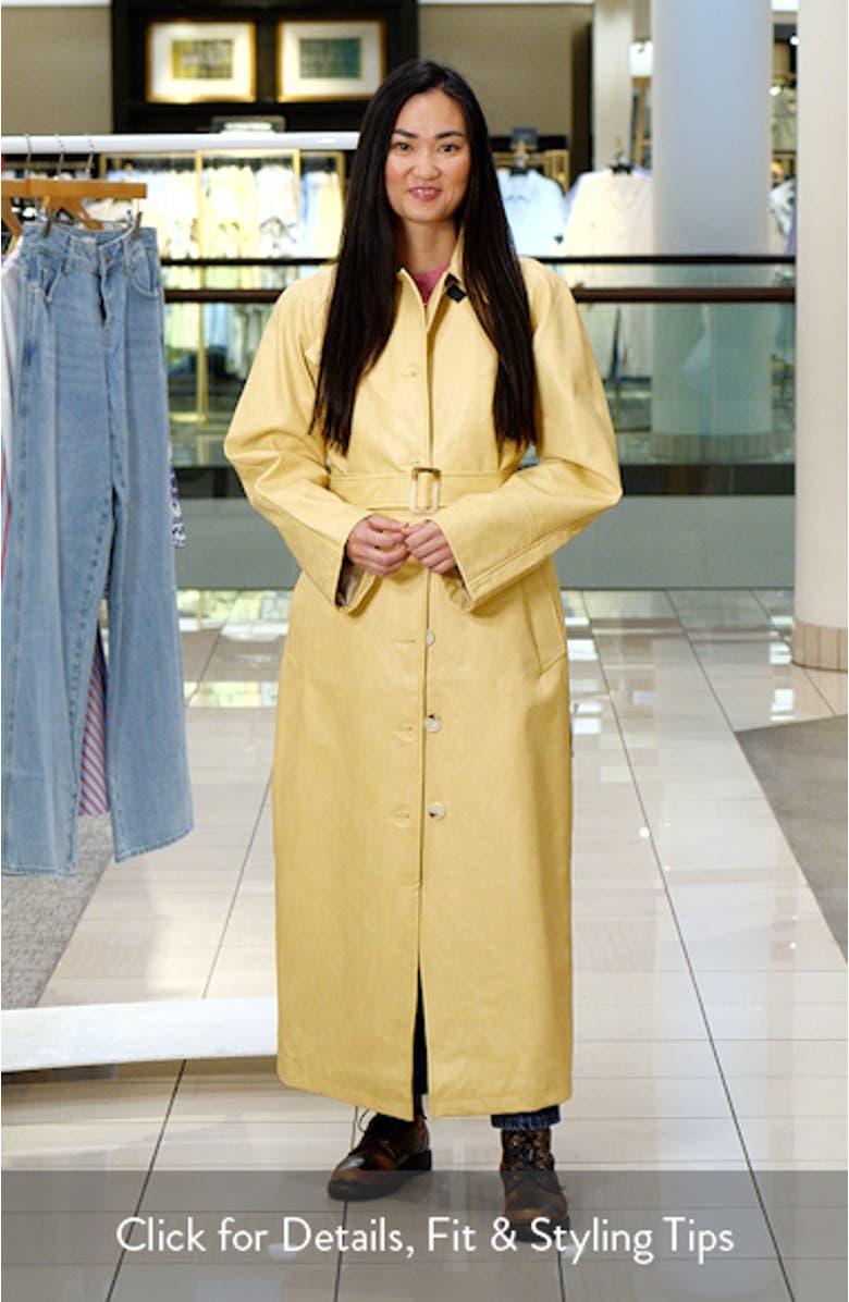Oversize Faux Leather Cotton Trench Coat, sales video thumbnail