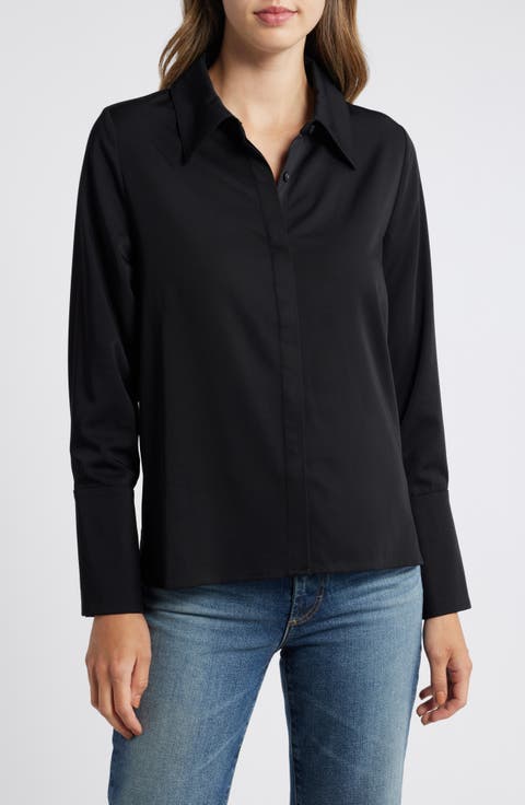 Flare Cuff Button-Up Shirt