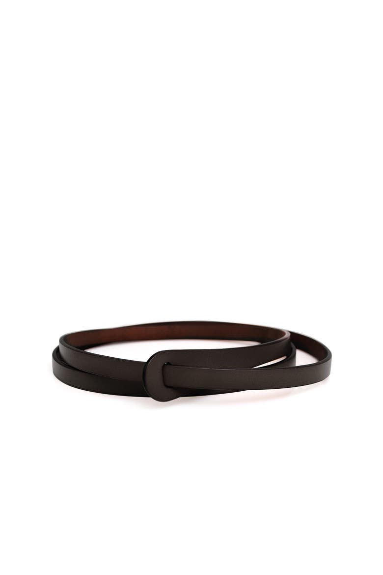 Tie The Knot Leather Belt, Alternate, color, Coffee
