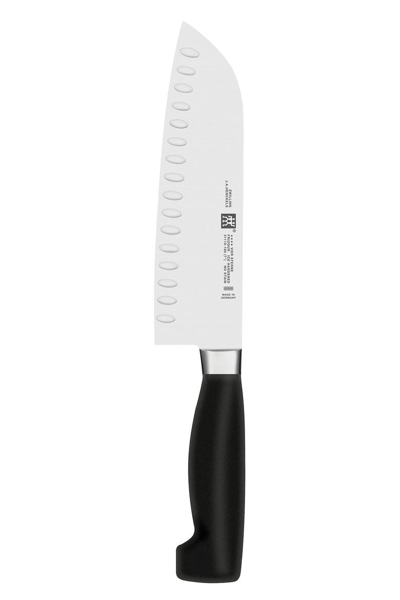 Four Star 7-Inch Hollow Edge Santoku Knife, Main, color, STAINLESS STEEL