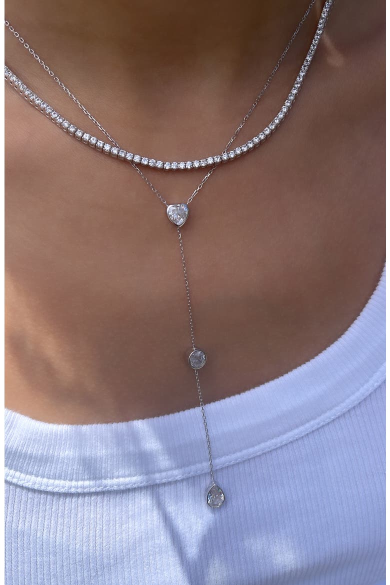 Classic Tennis Necklace, Alternate, color, SILVER/ WHITE