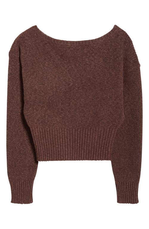 Pacsun Cosette Off The Shoulder Rib Sweater In Brown