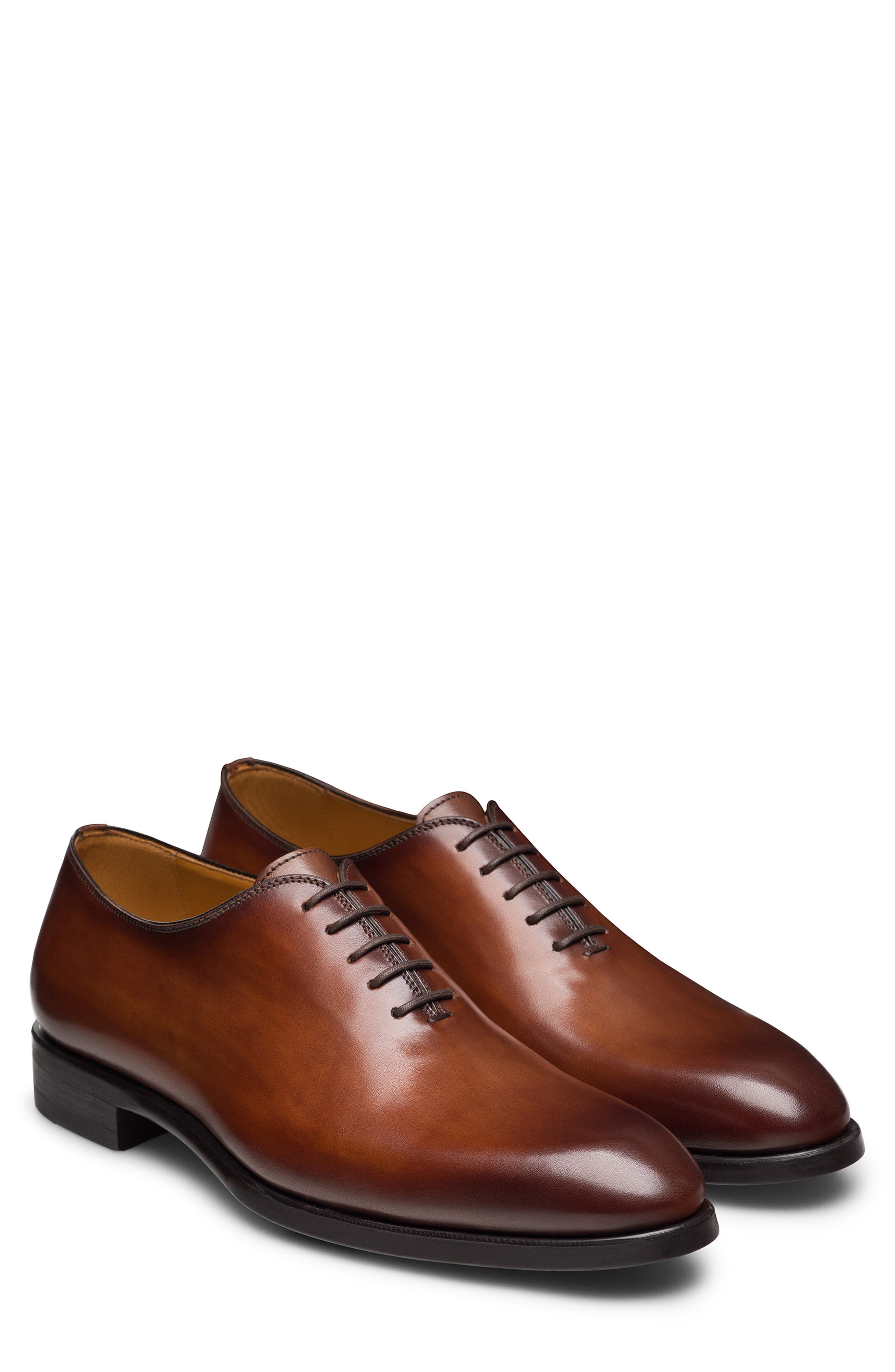 Macario Plain Toe Wholecut Shoe, Main, color, COGNAC