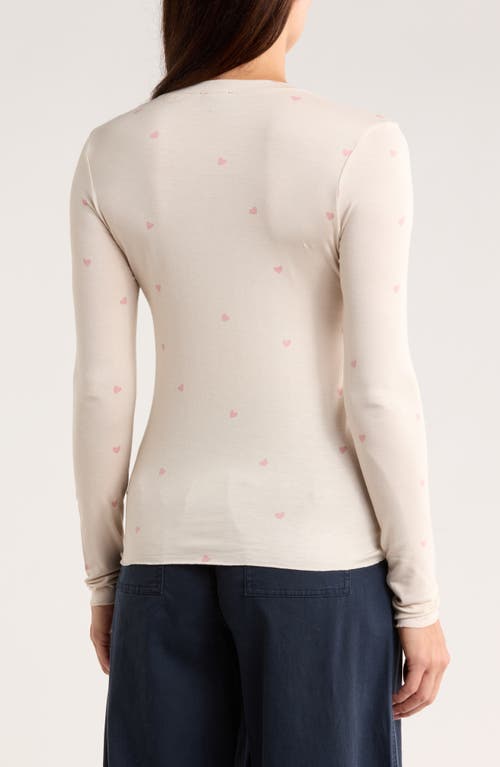 Splendid Leopard Print Long Sleeve T-shirt In Gold