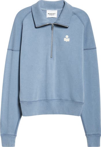 Isabel Marant Étoile Ross Half Zip Cotton Sweatshirt | Nordstrom