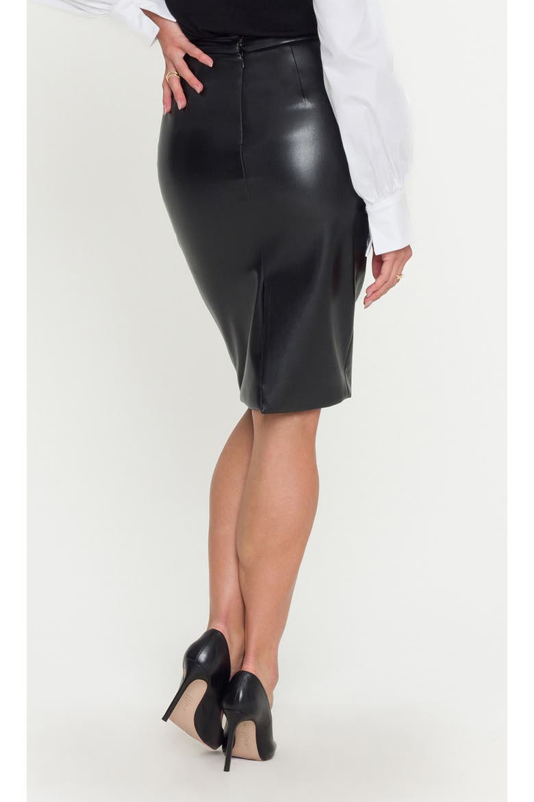 Leonardo Vegan Leather Skirt, Alternate, color, Black