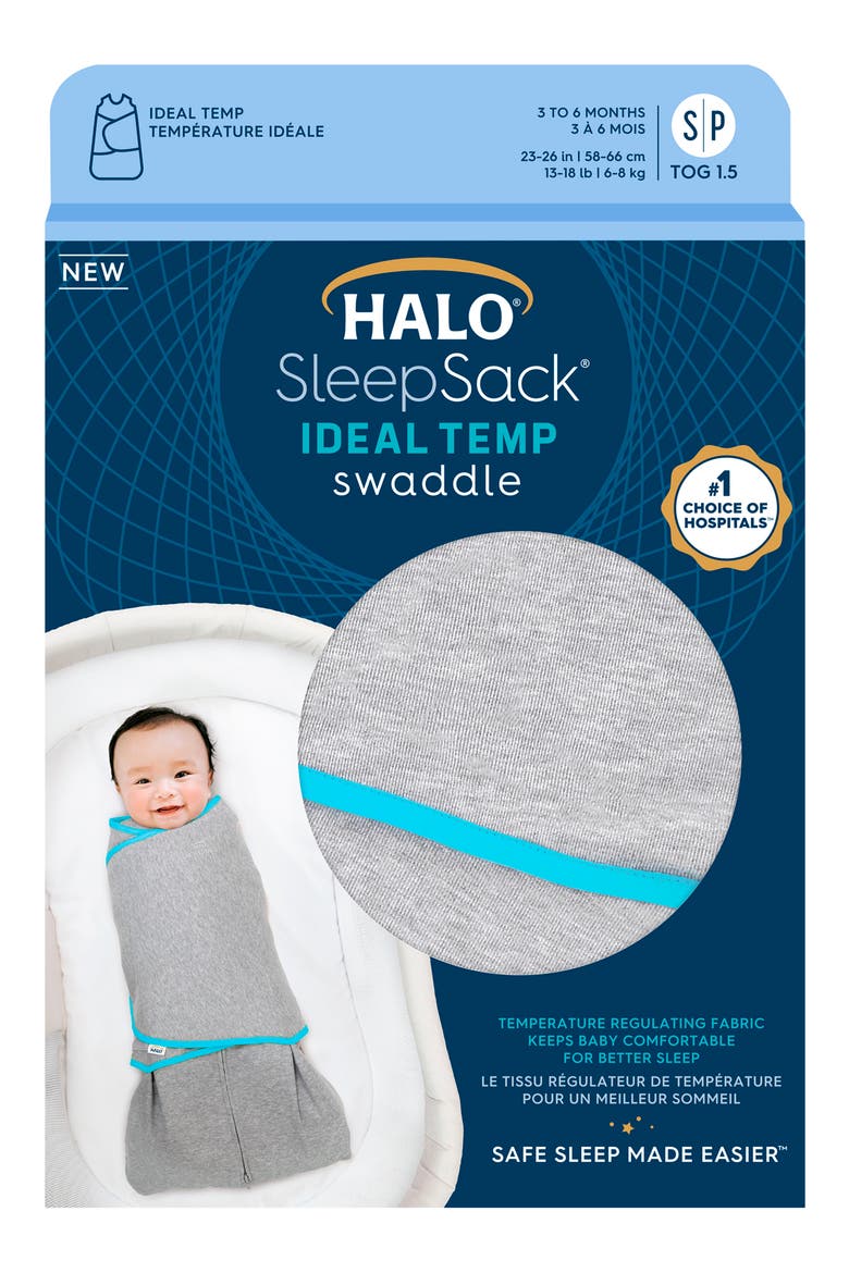 SleepSack™ Ideal Temp Swaddle, Alternate, color, HEATHER GREY