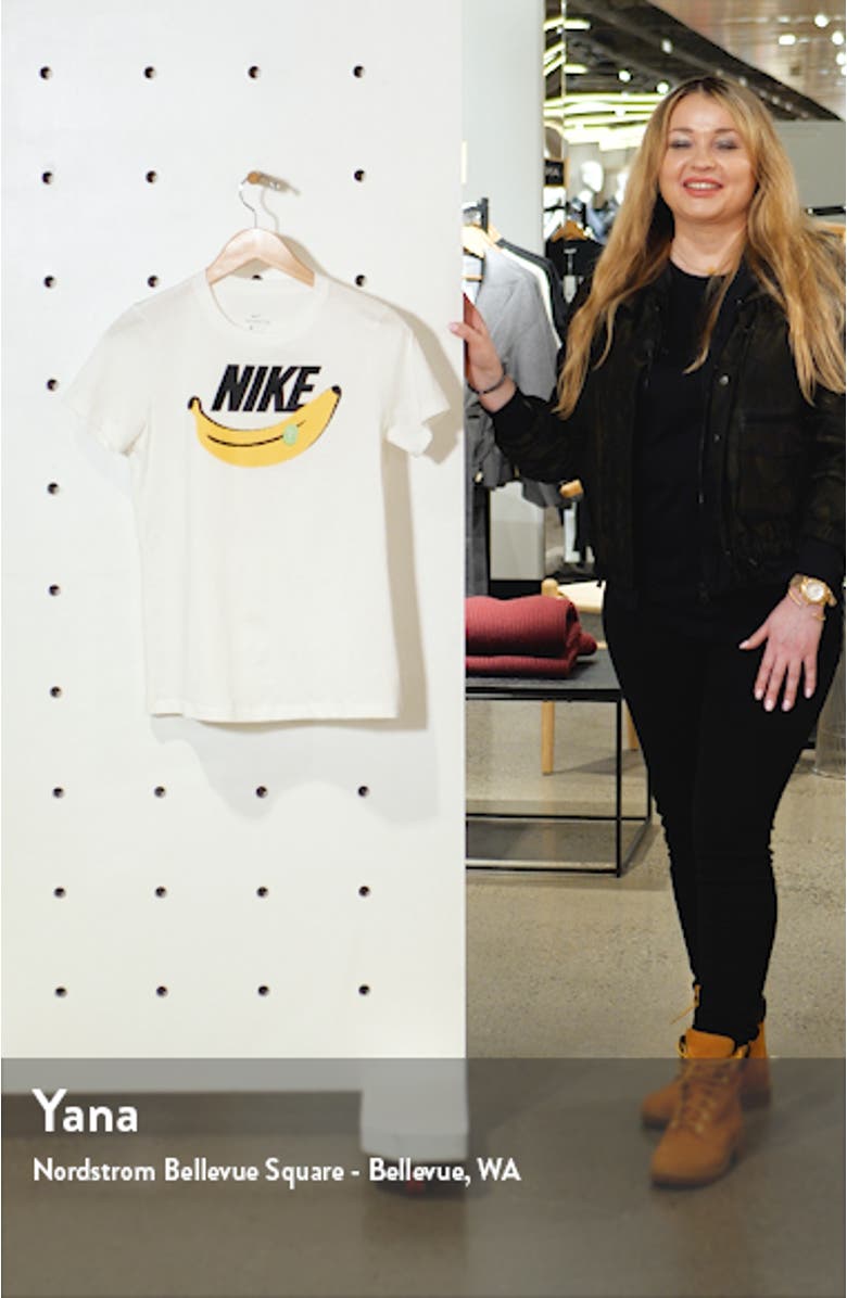 Banana Swoosh Graphic Logo Cotton Tee, sales video thumbnail