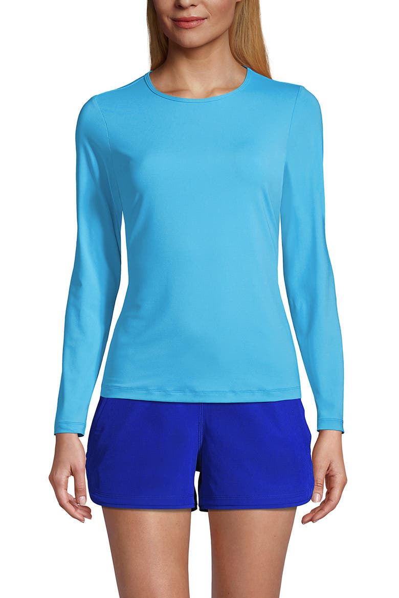 Long Sleeve Relaxed UPF 50 Rash Guard, Main, color, Turquoise