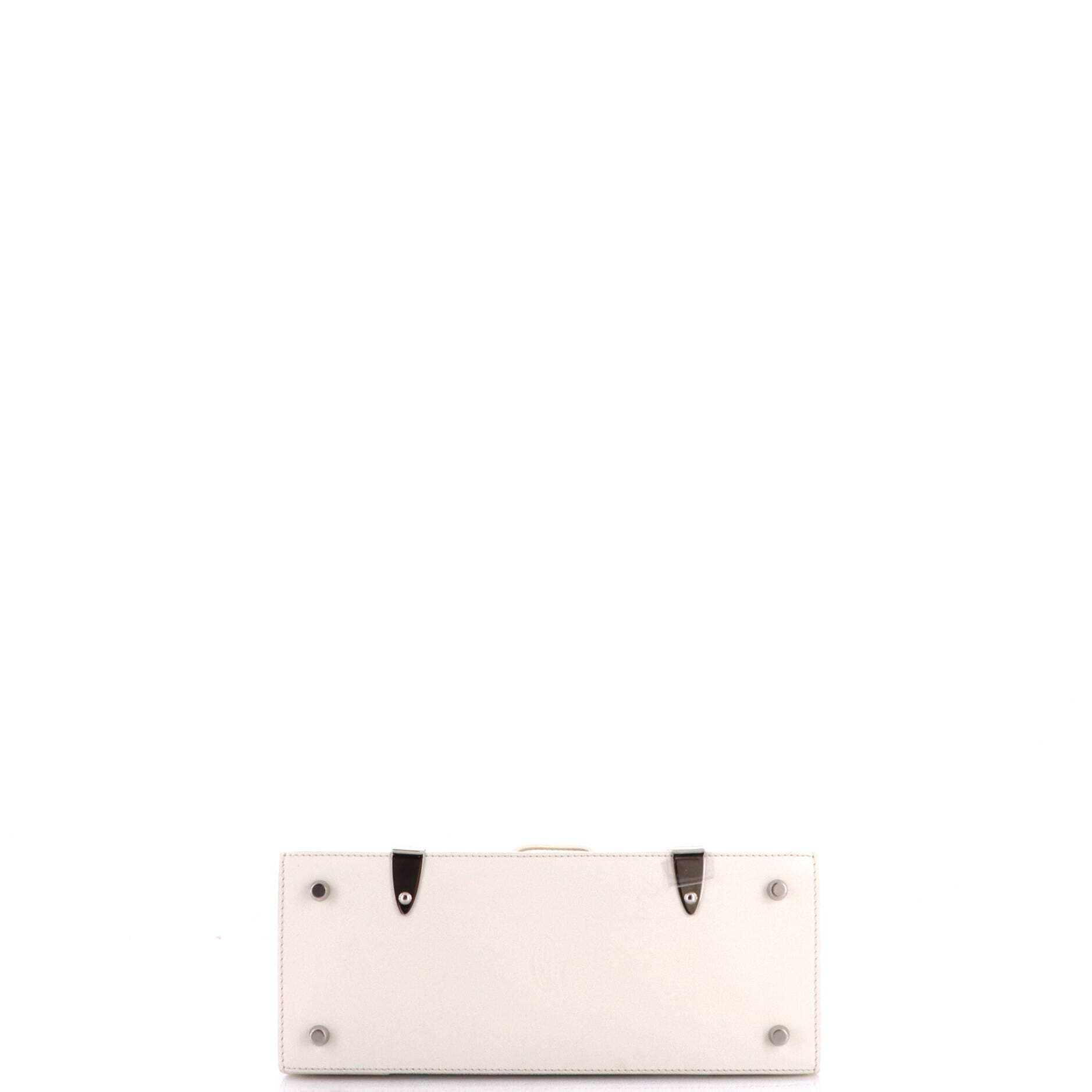 Saigon Top Handle Bag Coated Canvas with Leather PM, Alternate, color, White