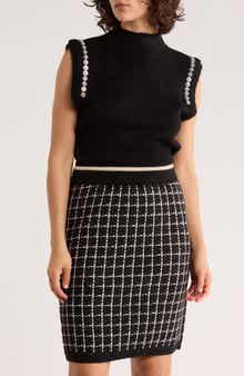 Ellen Tracy Rhinestone Embellished Sweater Vest