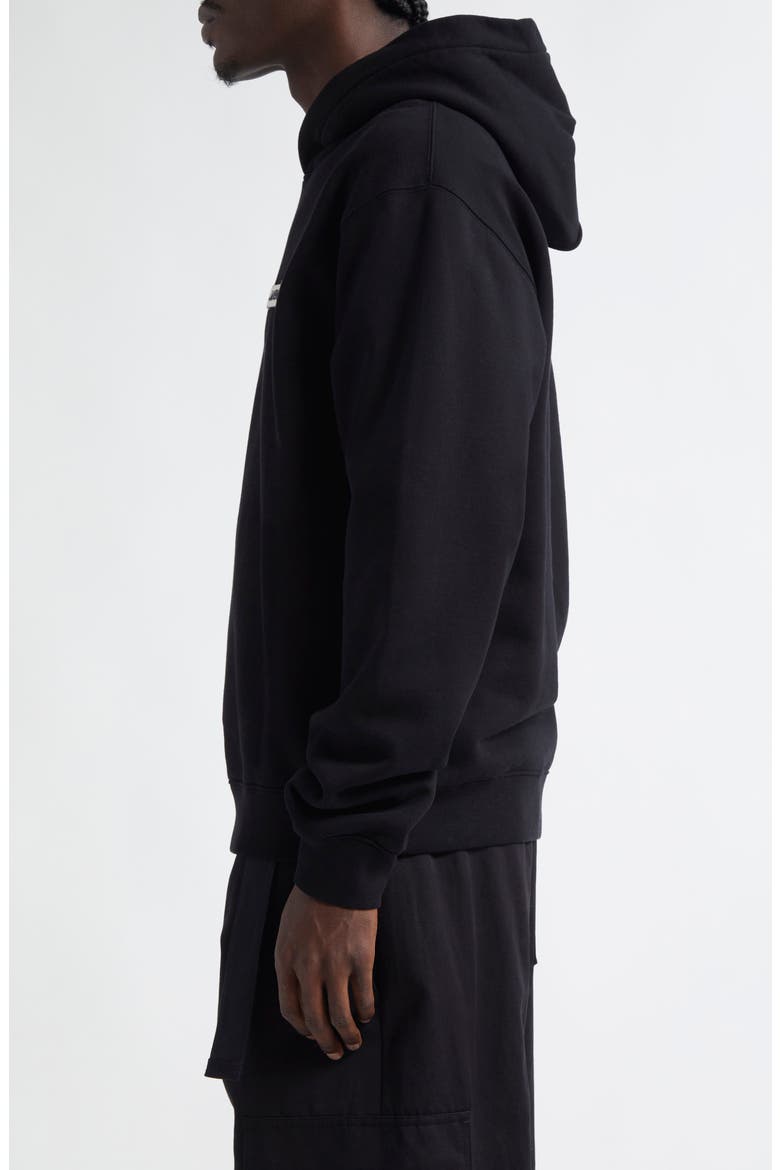 Le Hoodie Gros Grain Cotton Hoodie, Alternate, color, BLACK