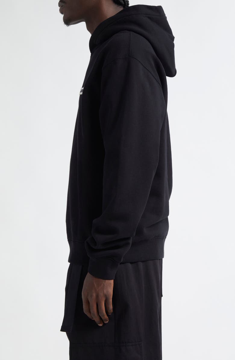 Jacquemus Le Hoodie Gros Grain Cotton Hoodie, Alternate, color, Black
