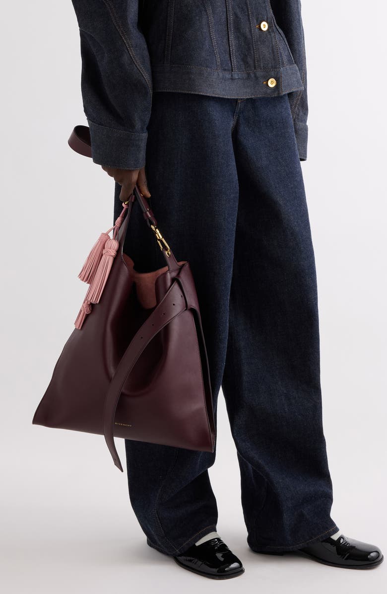 Givenchy Medium Day Leather Hobo Bag, Alternate, color, Burgundy