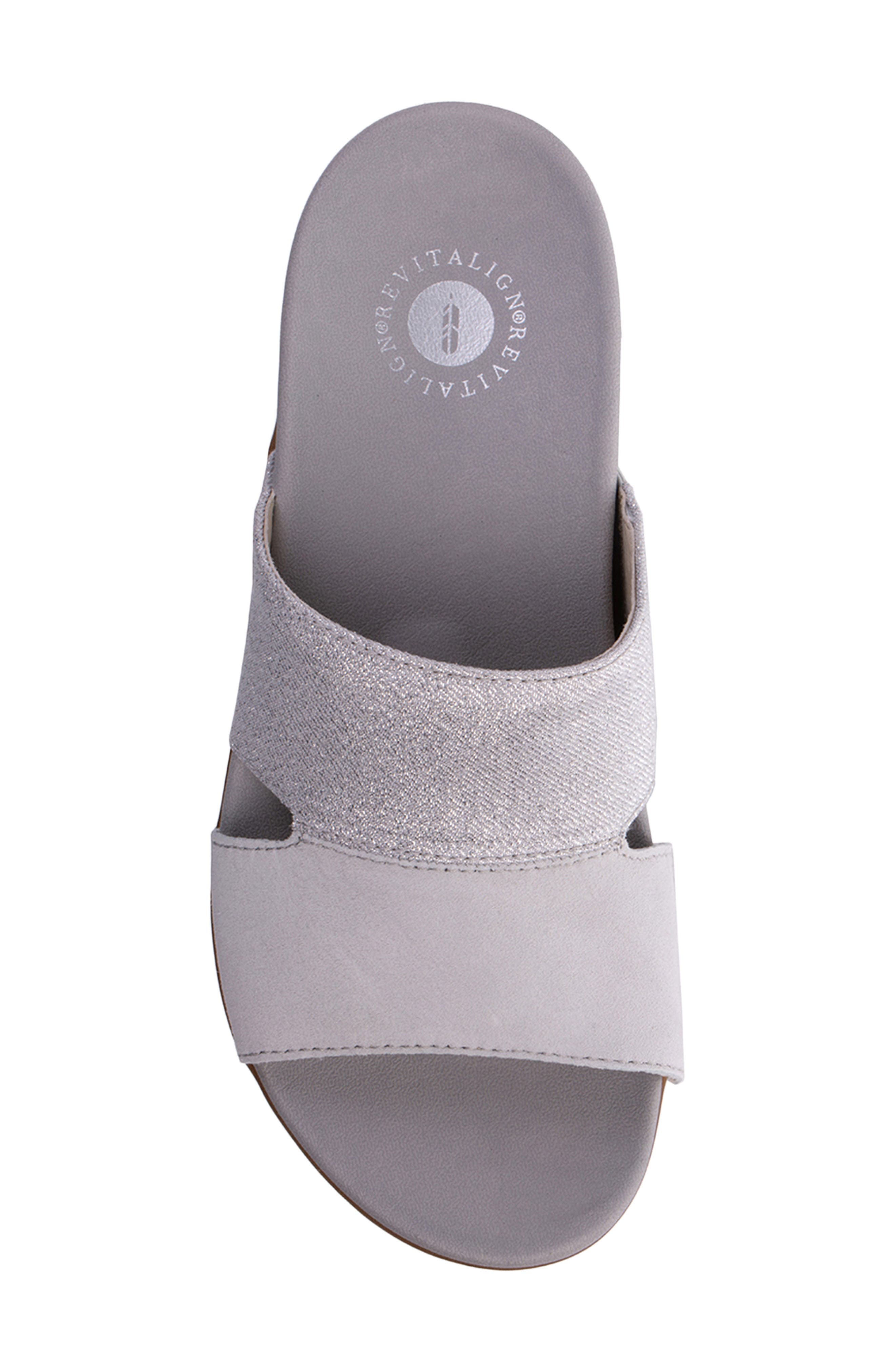 Dawn Shimmer Slide Sandal, Alternate, color, GREY
