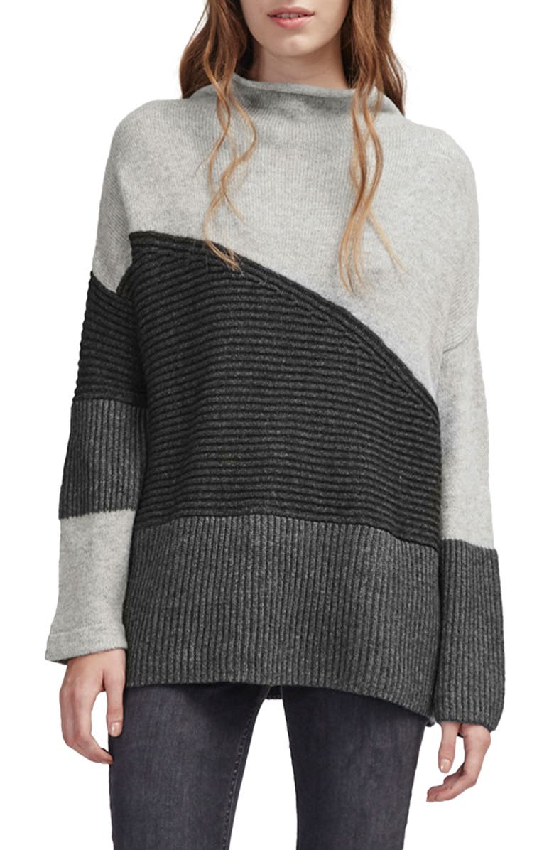 French Connection Patchwork Mock Neck Sweater, Main, color,