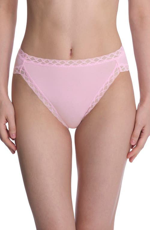 Natori Bliss Lace-trim Cotton French-cut Brief Underwear 152058 In Pink
