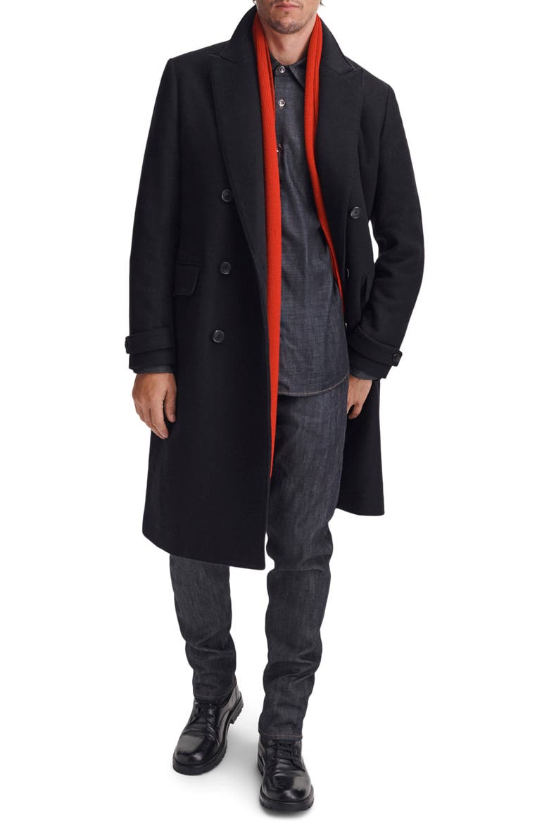 Lombard Double Breasted Wool Blend Coat, Alternate, color, BLACK