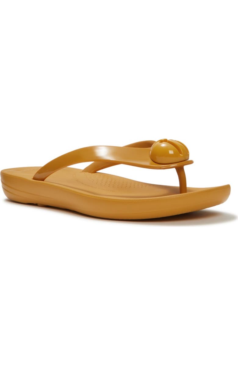 FitFlop Iqushion Glossy Flip-Flops, Main, color, Turmeric