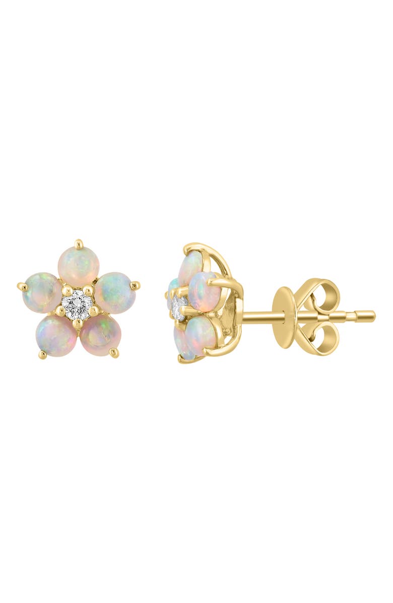 EFFY 14K Yellow Gold Diamond Opal Stud Earrings, Alternate, color, 