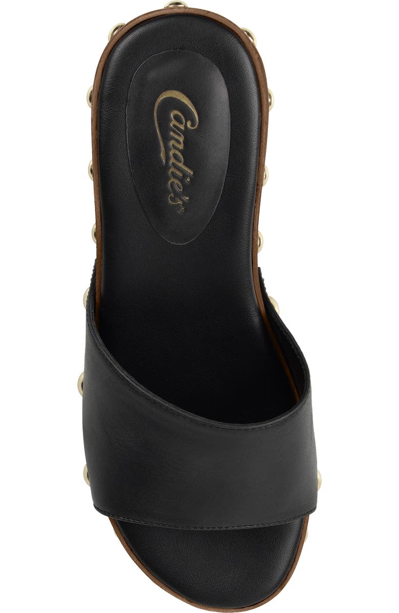 Candie's Jewell Platform Wedge Slide Sandal, Alternate, color, Black Leather
