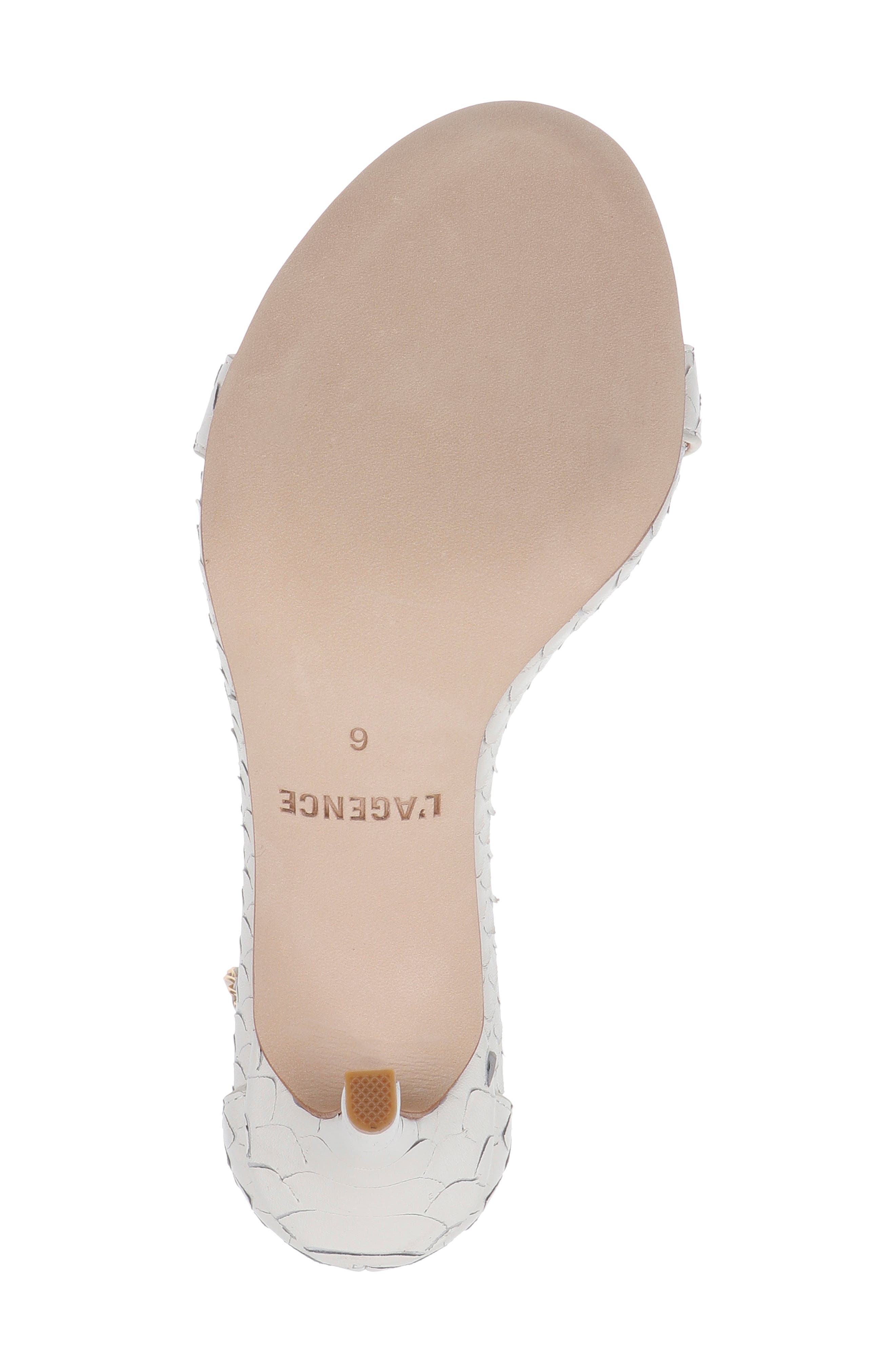 L'AGENCE Gisele Ankle Strap Sandal, Alternate, color, White Snake