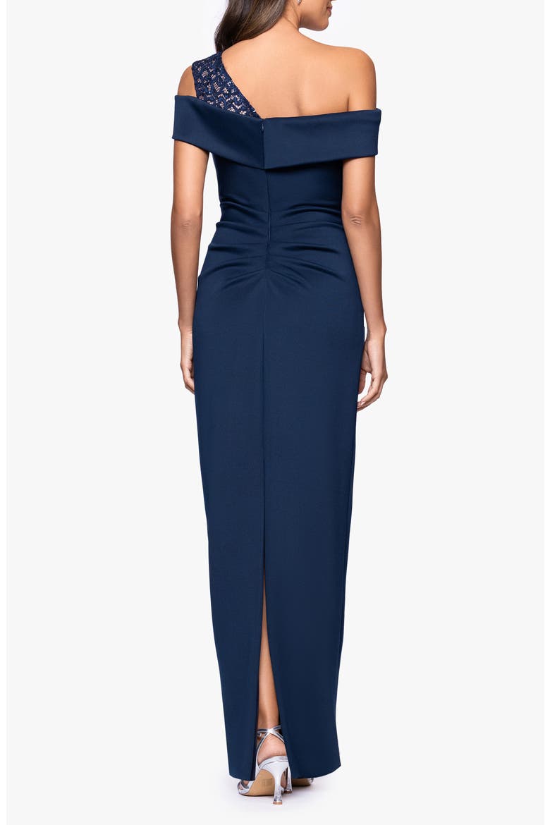 One-Shoulder Sheath Dress, Alternate, color, NAVY/ NUDE/ NAVY