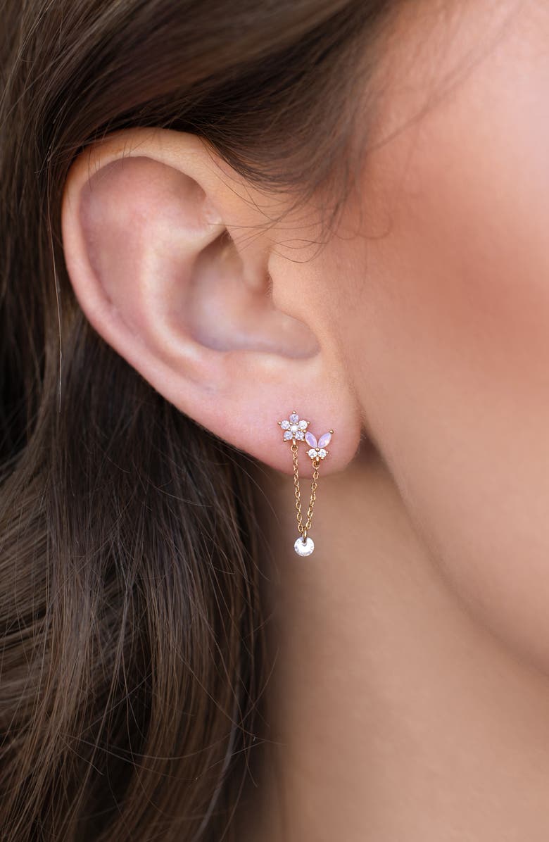 Girls Crew Butterfly Whispers Drop Earrings, Alternate, color, Gold