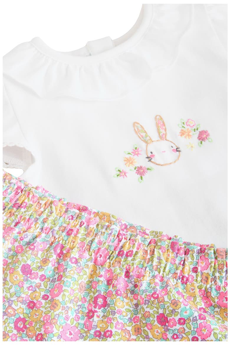 Bunny Graphic T-Shirt & Floral Pants Set, Alternate, color, PINK/WHITE